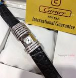 Replica Cartier Declaration Women Watch Silver Dial Leather Band